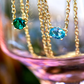 Cailin Pendant Necklace Gold Aqua Crystal
