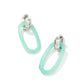 DANIELLE LINK EARRINGS RHODIUM TEAL AMAZONITE