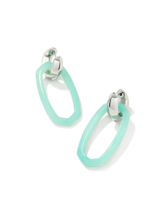 DANIELLE LINK EARRINGS RHODIUM TEAL AMAZONITE