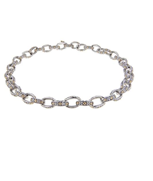 Oval Link Collection Two Tone Necklace N2959-A000