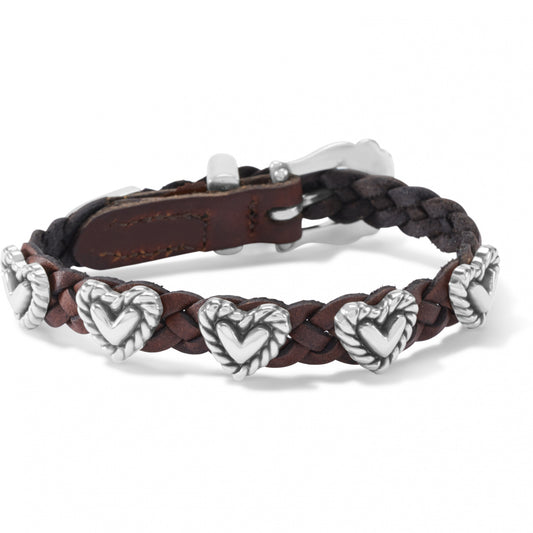 Brown Braided Heart Bracelet - 07475