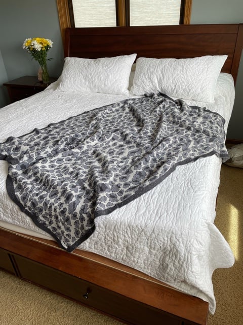 Luxe Dark Grey Cheetah Blanket