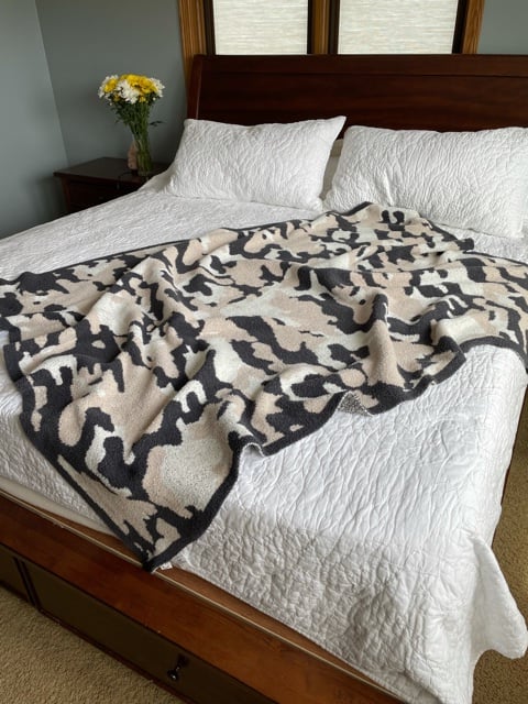 Luxe Brown Camo Blanket