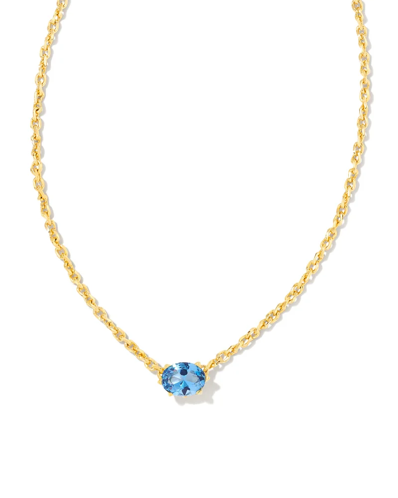 Cailin Pendant Necklace Gold Blue Violet Crystal