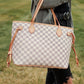 Taylor Checkered Tote - Cream