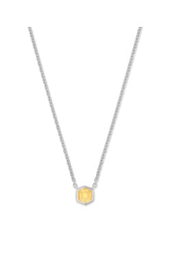 DAVIE PENDANT NECKLACE STERLING SILVER LIGHT CITRINE