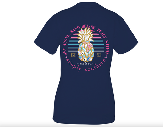 Pineapple Navy Tee -