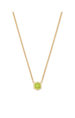 DAVIE PENDANT NECKLACE 18K GOLD VERMEIL GREEN PERIDOT