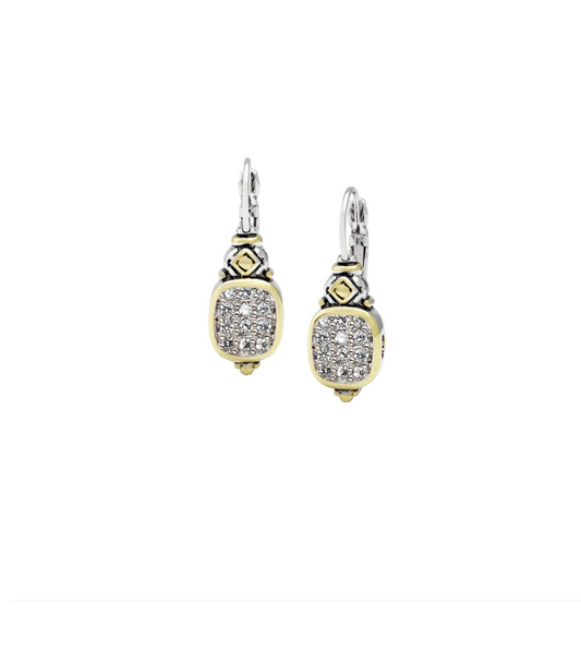 Nouveau Pavé Verticle French Wire Earrings F3930-AF00