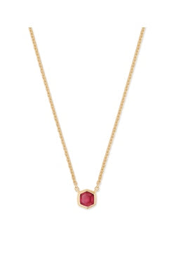 DAVIE PENDANT NECKLACE 18K GOLD VERMEIL RED GARNET