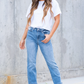 Hi Rise Straight Leg Wide Cuff -