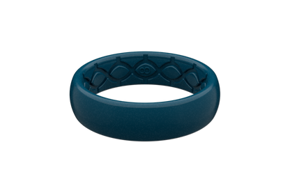 Thin Dark Ocean Groove Ring -