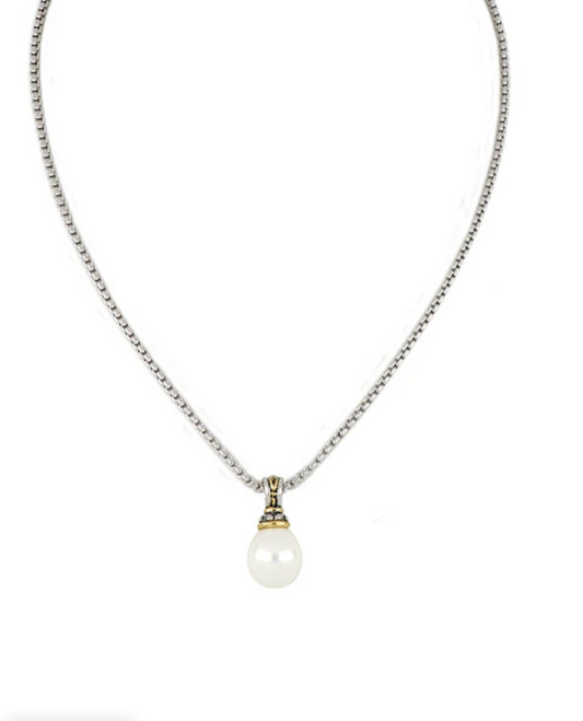 Ocean Images Collection Seashell Pearl Slider with Chain K3471-AB00