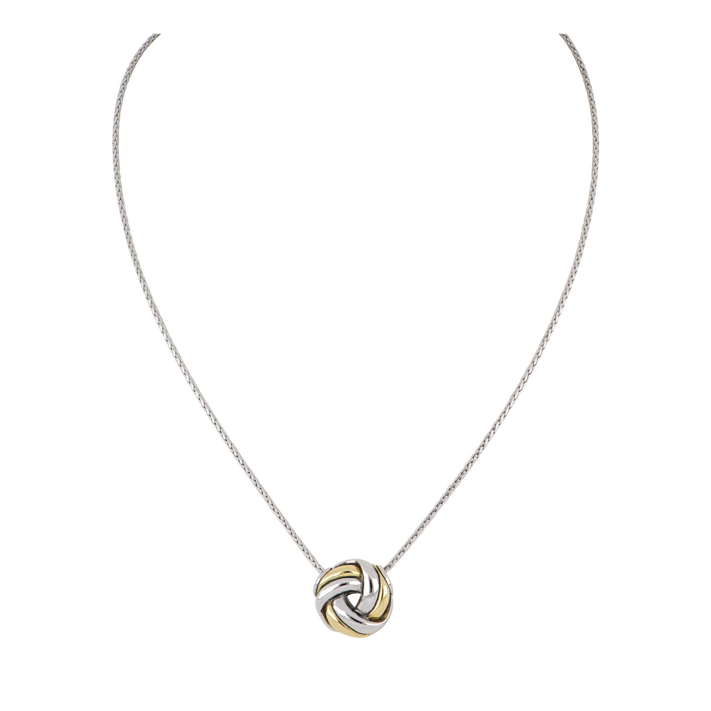 Infinity Knot Two Tone Slider Necklace