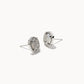 Davie Stud Earrings Rhodium Platinum Drusy