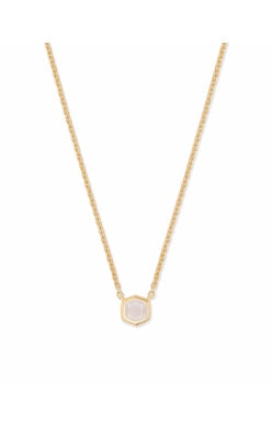 DAVIE PENDANT NECKLACE 18K GOLD VERMEIL RAINBOW MOONSTONE