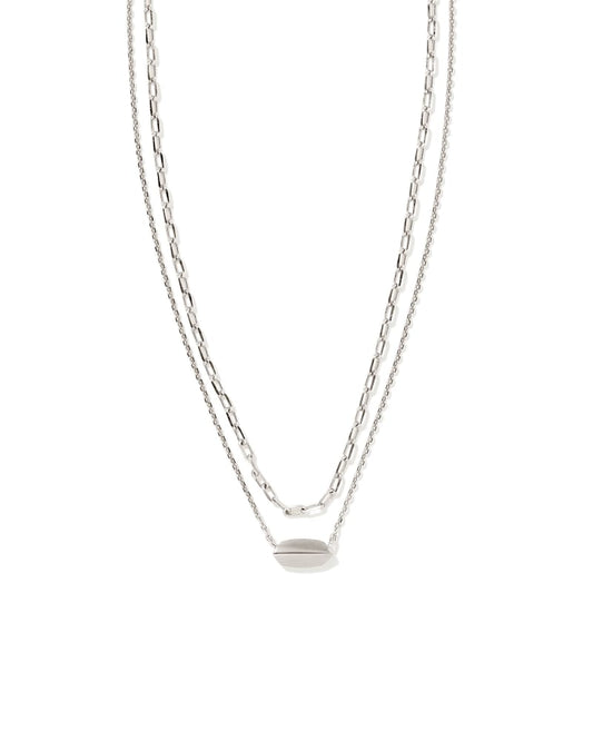 BROOKE MULTI STRAND NECKLACE RHODIUM METAL