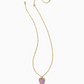 Beaded Ansley Gold Lilac Phosphate Heart Necklace