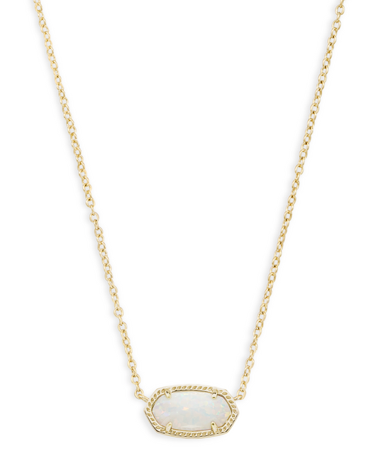 Elisa Gold White Opal Necklace
