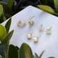 CAILIN CRYSTAL HUGGIE EARRINGS GOLD METAL WHITE CZ
