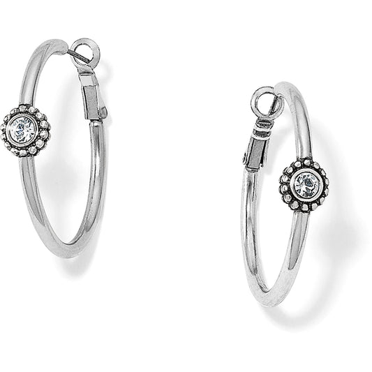 Sil/Stn Twinkle Medium Hoop Earrings - JE1382