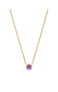 DAVIE PENDANT NECKLACE 18K GOLD VERMEIL AMETHYST