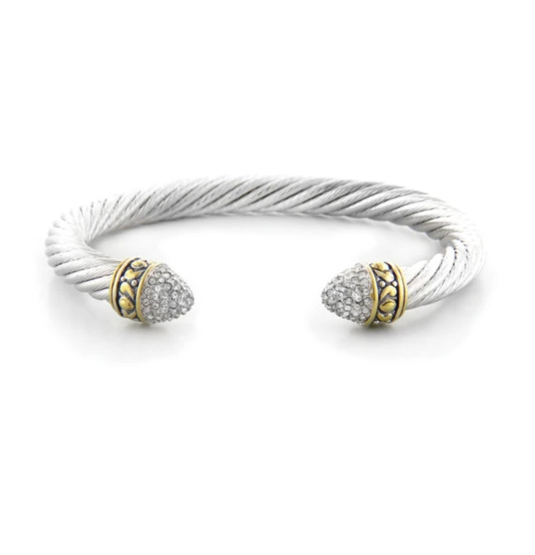 Briolette Pavé Large Wire Cuff Bracelet B2943-AF00