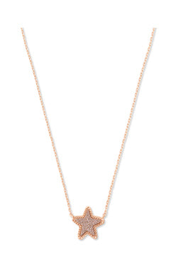 Jae Star Short Pendant Rosegold Necklace in Rosegold Drusy