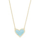Ari Heart Pendant Necklace Gld/Lt Blue Magnesite