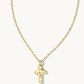 Cross Pendant Necklace Gold Metal