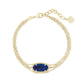 Elaina Multi Strand Bracelet Gold/Indigo Blue Drusy