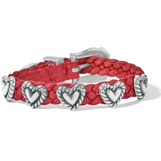 3/8 Lip Roped Heart Braided Bracelet - 07475B