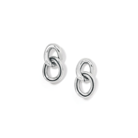 Interlok Chain Post Drop Silver Earrings - JA8880