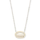 Threaded Elisa Necklace Rhodium White MOP