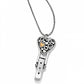 Floating Hearts Badge Clip Necklace - J45951