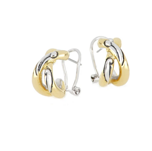 Carvão Omega Clip Post Earrings - E5116-A000