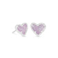Ari Heart Stud Earrings Rhod/Amethyst