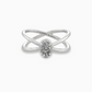 Emilie double band ring Sil/Platinum drusy sz 6