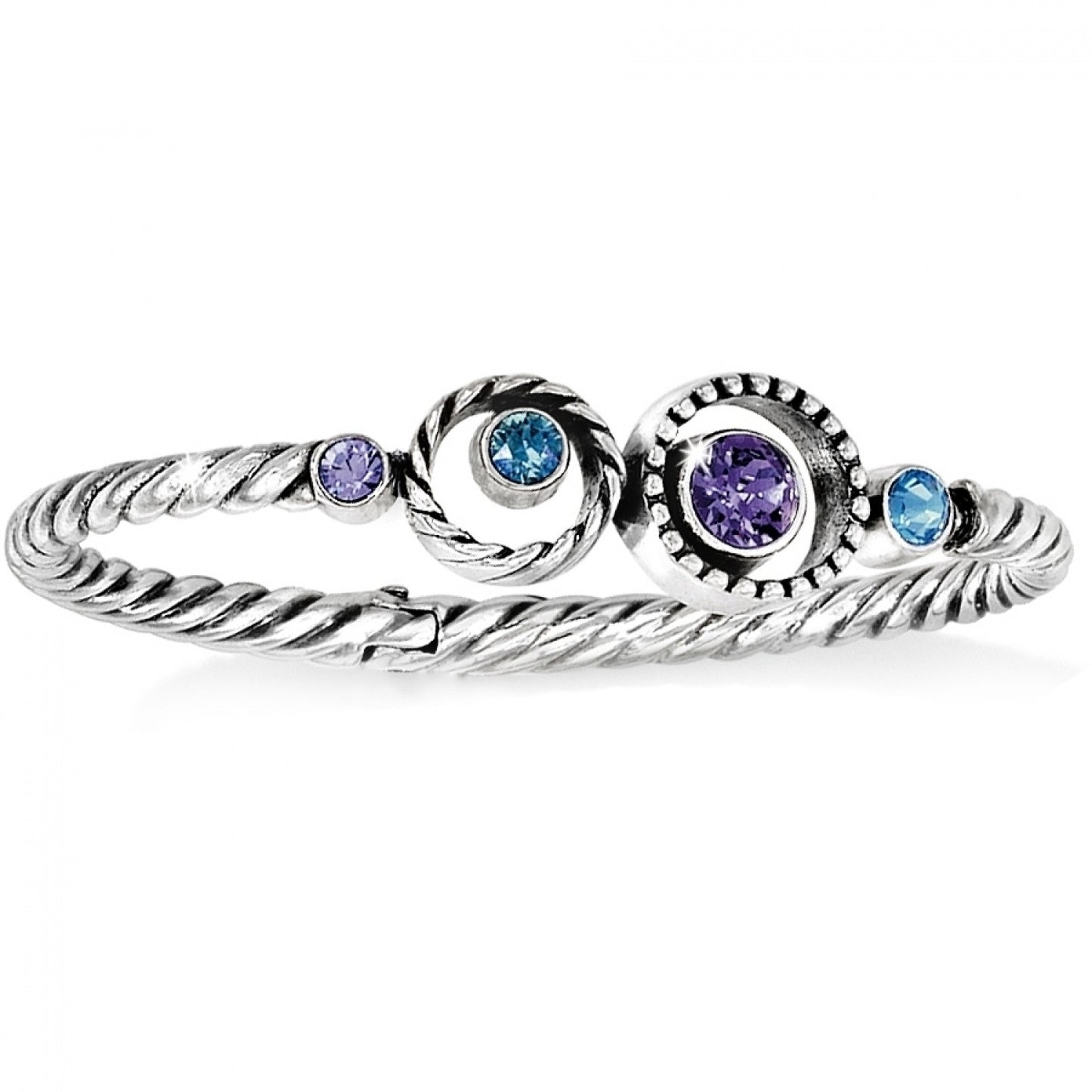 Sil/Tanz Halo Hinged Bangle - JB6622