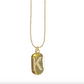 Gemelli Gold Dog Tag Initial Necklace
