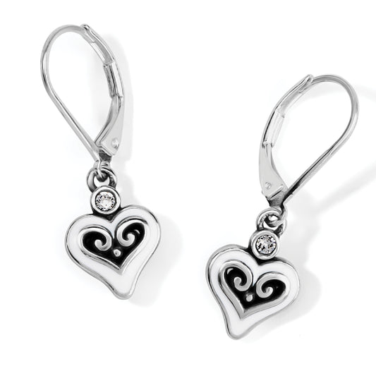 Alcazar Blanc Heart Lever Back Earrings - JA8933