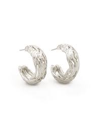 CAPRISE HOOP EARRINGS RHODIUM METAL