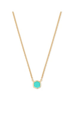 DAVIE PENDANT NECKLACE 18K GOLD VERMEIL CHRYSOPRASE