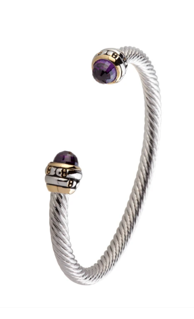 Canias Amethyst Cor Collection Medium Wire Cuff Bracelet B4080-A300