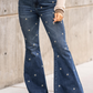 Star Embroidered Flare Jeans -