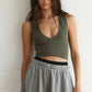 Plunge V Crop Tank Top