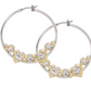 Heart Collection CZ Large Hoop Earrings