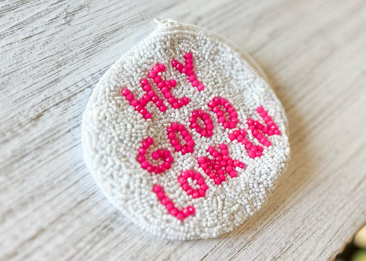Hey Good Lookin Beaded Pouch