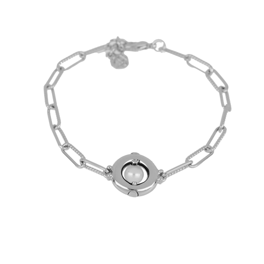 Diamante Pearl Silver Bracelet B5588-RB00