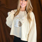 Cream Cowgirl Boots Patch Crewneck -